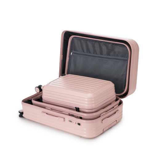 20  24  28   3 Pcsset In ABS 360 Spinner Wheel Luggage, Carry On Suitcase, With Cup Holder  USB Port