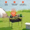 Folding Portable Camping Table Aluminum Outdoor Picnic Roll Up Table Storage Bag