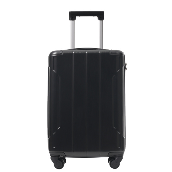 20-Inch Hardshell Carry-On Luggage, Lightweight Durable ABS Suitcase With Spinner Wheels, Built-in TSA Lock, 2 Packing Cubes, Black