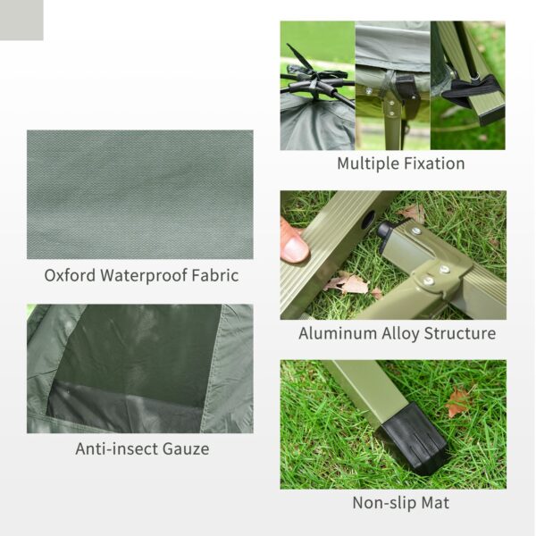 Folding Camping Cot For Adults All-in-One Elevated Tent With Sleeping Bag Thick Air Mattress Portable Single Bed