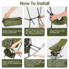 1Pc Portable Camping Rocking Chair 198LBS Weight Capacity Included Carry Bag High Back Rocker Chair For Patio Fishing Beach Lawn Travel