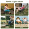 1Pc Portable Camping Rocking Chair 198LBS Weight Capacity Included Carry Bag High Back Rocker Chair For Patio Fishing Beach Lawn Travel