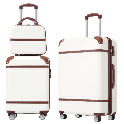 Hardshell Luggage Sets 3 Pieces 20x24 Luggages And Cosmetic Case Spinner Suitcase With TSA Lock Lightweight