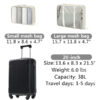 20-Inch Hardshell Carry-On Luggage, Lightweight Durable ABS Suitcase With Spinner Wheels, Built-in TSA Lock, 2 Packing Cubes, Black