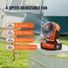 63bfb911-d551-464a-8e81-80871ddda46b.jpg VEVOR Portable Fan Rechargeable 9 Inch, Battery Powered Fan With LED Lantern, 4 Speeds Adjustable Automatic Swivel & Timer , USB Battery Operated Fans For Travel Bedroom Home Camping Office