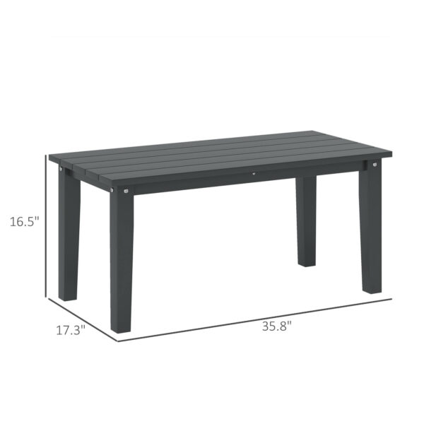 Rectangle Outdoor Coffee Table, HDPE All-Weather Outdoor Patio Table With Slatted Tabletop For Yard, Balcony, Black