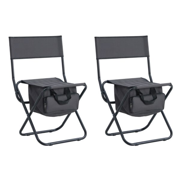 2-Piece Folding Outdoor Chair With Storage Bag For Camping & Picnics