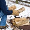 1Pc Firewood Carrier Bag With Handle Durable Wear Resistant Fireplace Logs Holder Side Opening Wood Storage Carrying Bag For Indoor Fireplace Outdoor Camping