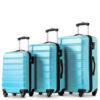 SET OF 3 ABS Hard Shell Travel Trolley Suitcase 4 Wheel Luggage Set Hand Luggage, 20,24,28 Inch