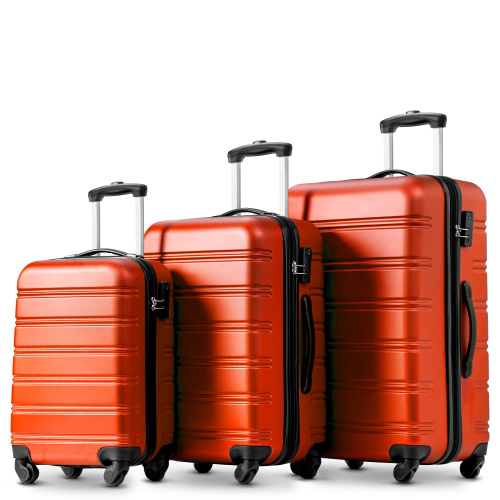 SET OF 3 ABS Hard Shell Travel Trolley Suitcase 4 Wheel Luggage Set Hand Luggage, 20,24,28 Inch