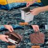1Pc Portable Backpacking Stove For Camping Hiking Picnic BBQ Outdoor Cooker Folding Travel Charcoal Stove With Handle Carry Bag 2 Bolts