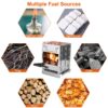 1Pc Portable Backpacking Stove For Camping Hiking Picnic BBQ Outdoor Cooker Folding Travel Charcoal Stove With Handle Carry Bag 2 Bolts