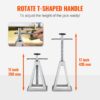 RV Stabilizer Jacks, 4 Pack Aluminum RV Leveling Jacks, RV Stack Jacks For RV Travel Trailer Camper, Single Screw Jack Support Up To 6000 Lbs, Adjustable From 11 Inch To 17 Inch