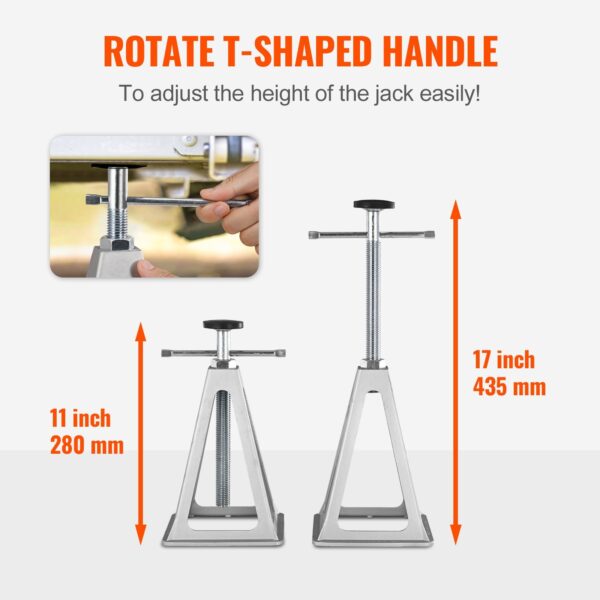 RV Stabilizer Jacks, 4 Pack Aluminum RV Leveling Jacks, RV Stack Jacks For RV Travel Trailer Camper, Single Screw Jack Support Up To 6000 Lbs, Adjustable From 11 Inch To 17 Inch