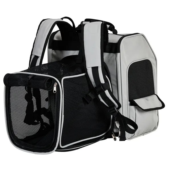 Pet Carrier Backpack, Expandable Cat Dog Carrier With Back Extension, Breathable Mesh Travel Backpack For Small Dogs Cats, Soft-Sided Pet Backpack Holds Up To 26 Lbs