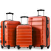 SET OF 3 ABS Hard Shell Travel Trolley Suitcase 4 Wheel Luggage Set Hand Luggage, 20,24,28 Inch