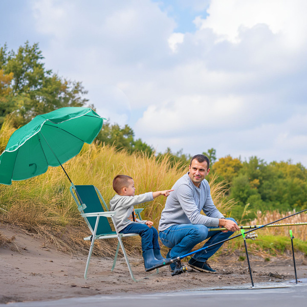 Folding Beach Chair With Umbrella For Adults, Lightweight Porable Camping Chair With 265lbs Capacity For Travel Picnic Concert & Outdoor Activities