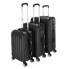 3-in-1 ABS Trolley Case 20 Inches-24 Inches-28 Inches Black
