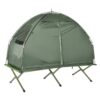 Folding Camping Cot For Adults All-in-One Elevated Tent With Sleeping Bag Thick Air Mattress Portable Single Bed