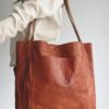 Retro Large Capacity Shoulder Bag With Big Pocket Oil Wax Leather Totes Fashion Daily Shopping Handbags