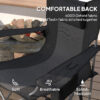 Folding Rocking Camping Chairs, Portable Chairs With Headrest, Cooler Bag, Cup Holder, Carry Bag, 2 Pack, Black