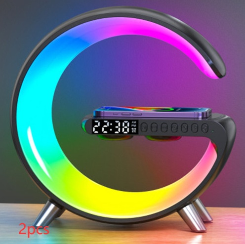 07261ddc-9419-4080-9846-0d5bf9b2d034.jpg New Intelligent G Shaped LED Lamp Bluetooth Speake Wireless Charger Atmosphere Lamp App Control For Bedroom Home Decor