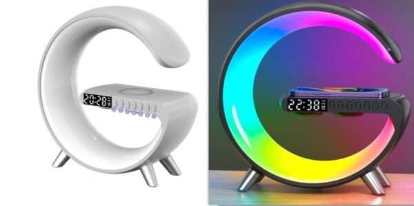 57d942b5-c025-425a-a8a4-d87c6a612631.jpg New Intelligent G Shaped LED Lamp Bluetooth Speake Wireless Charger Atmosphere Lamp App Control For Bedroom Home Decor