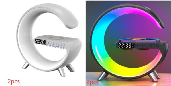 c8d19176-9d5a-40e6-99a0-d5bce170ec48.jpg New Intelligent G Shaped LED Lamp Bluetooth Speake Wireless Charger Atmosphere Lamp App Control For Bedroom Home Decor