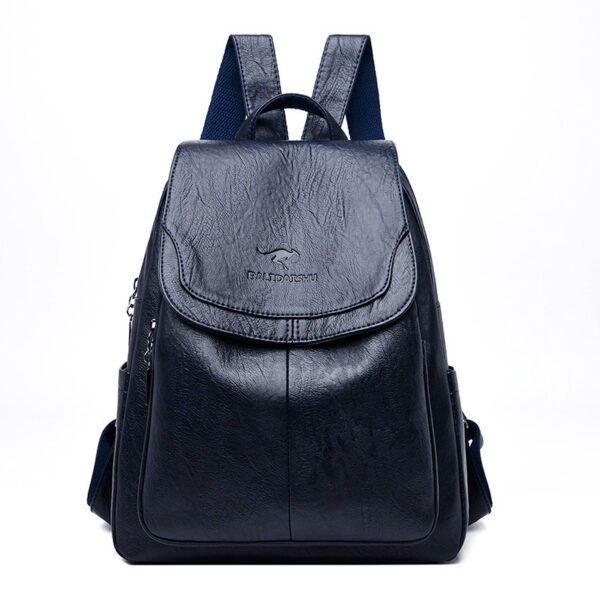 Xiangfei Kangaroo Soft Leather Backpack Female New Fashion Casual Backpack Soft Leather Large Capacity Travel Bag