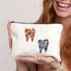 Tooth-patterned Canvas Zip Pouch For Kids Travel