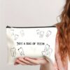 Tooth-patterned Canvas Zip Pouch For Kids Travel