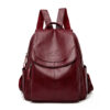 Xiangfei Kangaroo Soft Leather Backpack Female New Fashion Casual Backpack Soft Leather Large Capacity Travel Bag