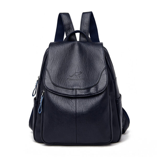 Xiangfei Kangaroo Soft Leather Backpack Female New Fashion Casual Backpack Soft Leather Large Capacity Travel Bag