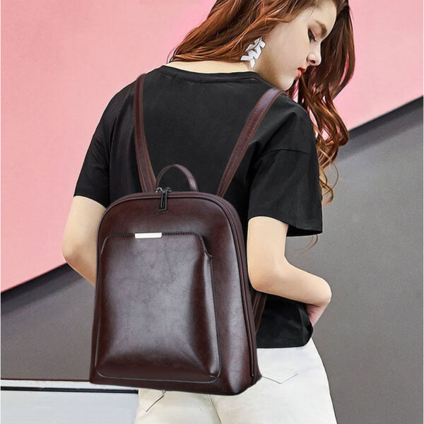 Multifunctional fashion oil wax leather backpack