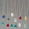 Copper Chain Drop Pendant Necklace Ladies