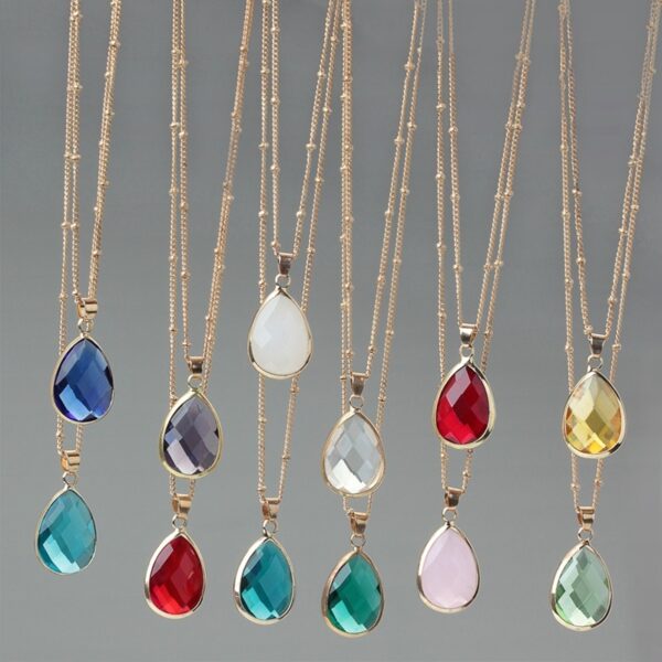 Copper Chain Drop Pendant Necklace Ladies