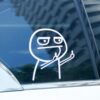 Middle finger despise funny cartoon body car sticker