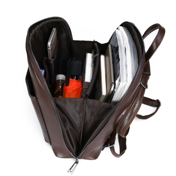 Multifunctional fashion oil wax leather backpack