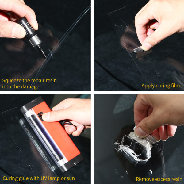 Automobile glass repair tool front windshield