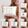 Tooth-patterned Canvas Zip Pouch For Kids Travel