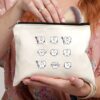 Tooth-patterned Canvas Zip Pouch For Kids Travel